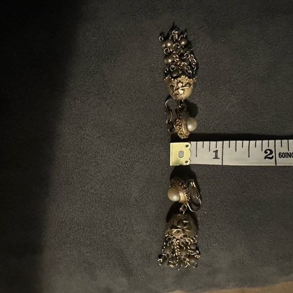 Vintage Tassel Clip Earrings - Picture 10 of 12